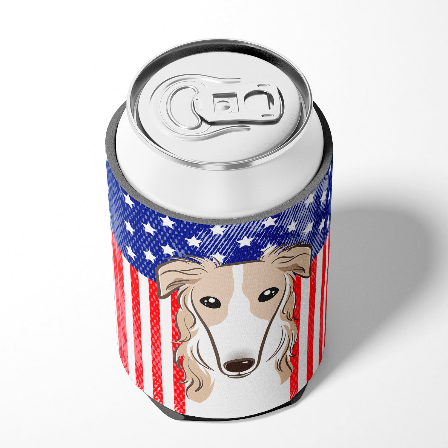American Flag and Borzoi Can or Bottle Hugger BB2158CC.