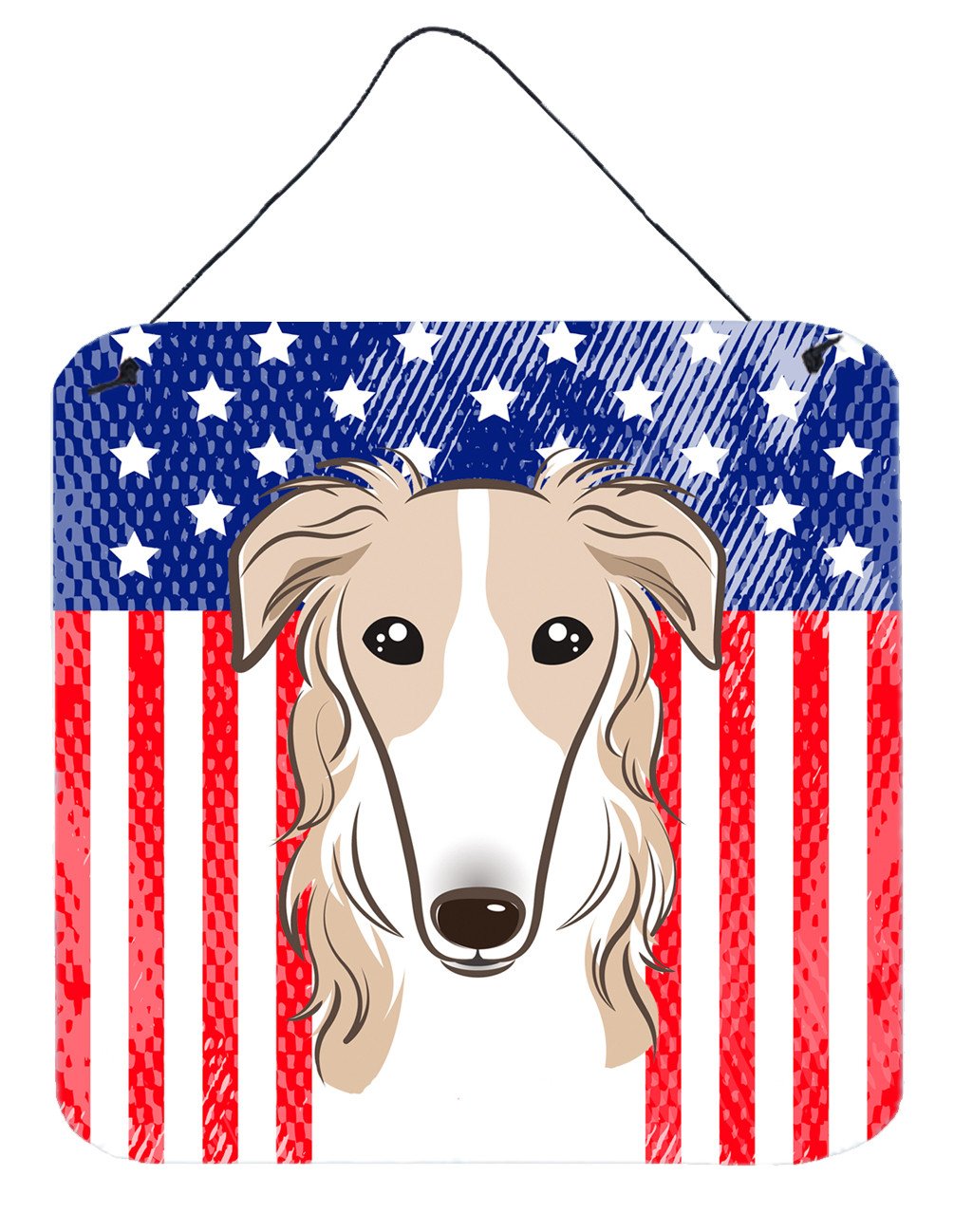 American Flag and Borzoi Wall or Door Hanging Prints BB2158DS66 by Caroline&#39;s Treasures