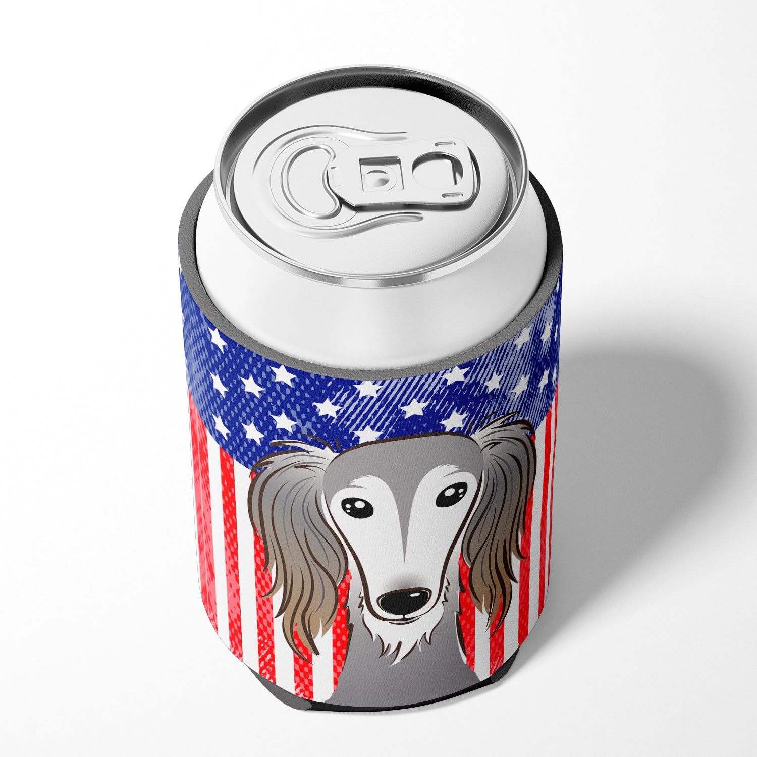American Flag and Saluki Can or Bottle Hugger BB2159CC