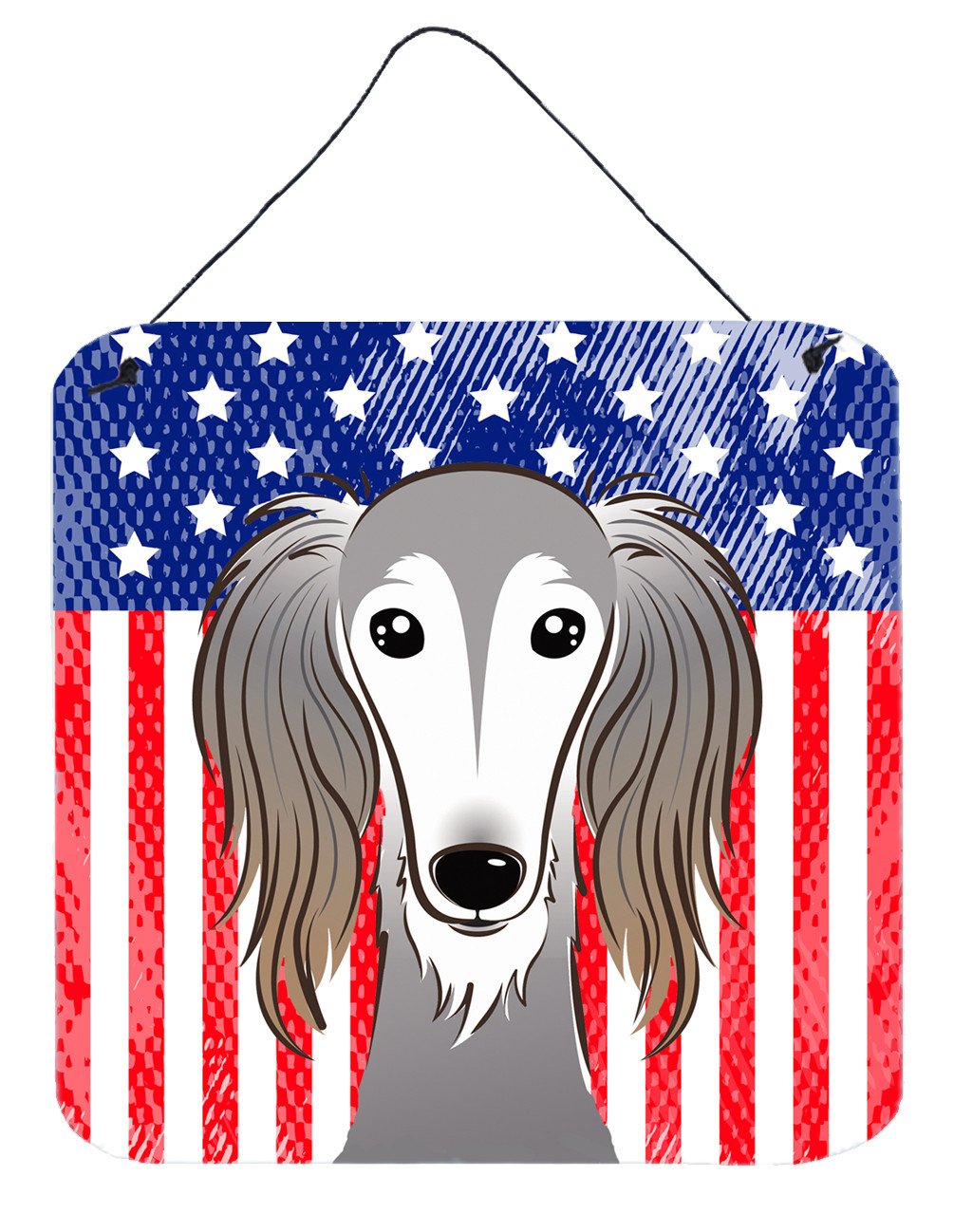 American Flag and Saluki Wall or Door Hanging Prints BB2159DS66 by Caroline&#39;s Treasures