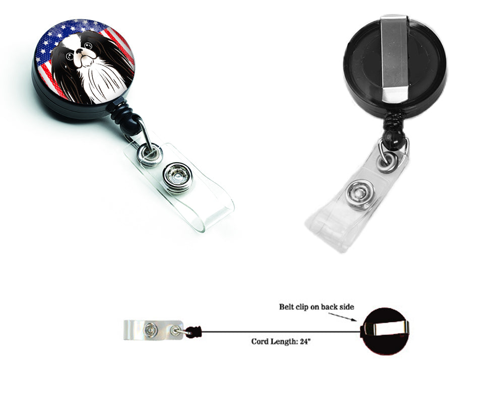 American Flag and Japanese Chin Retractable Badge Reel BB2160BR.