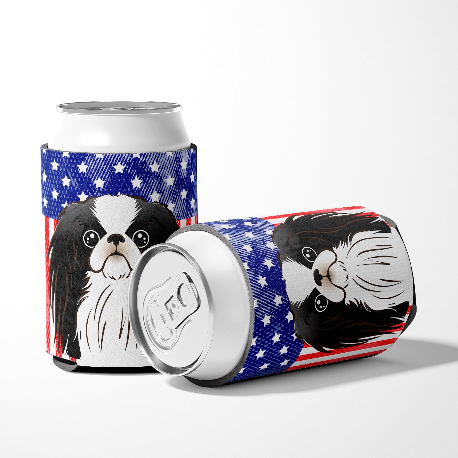 American Flag and Japanese Chin Can or Bottle Hugger BB2160CC