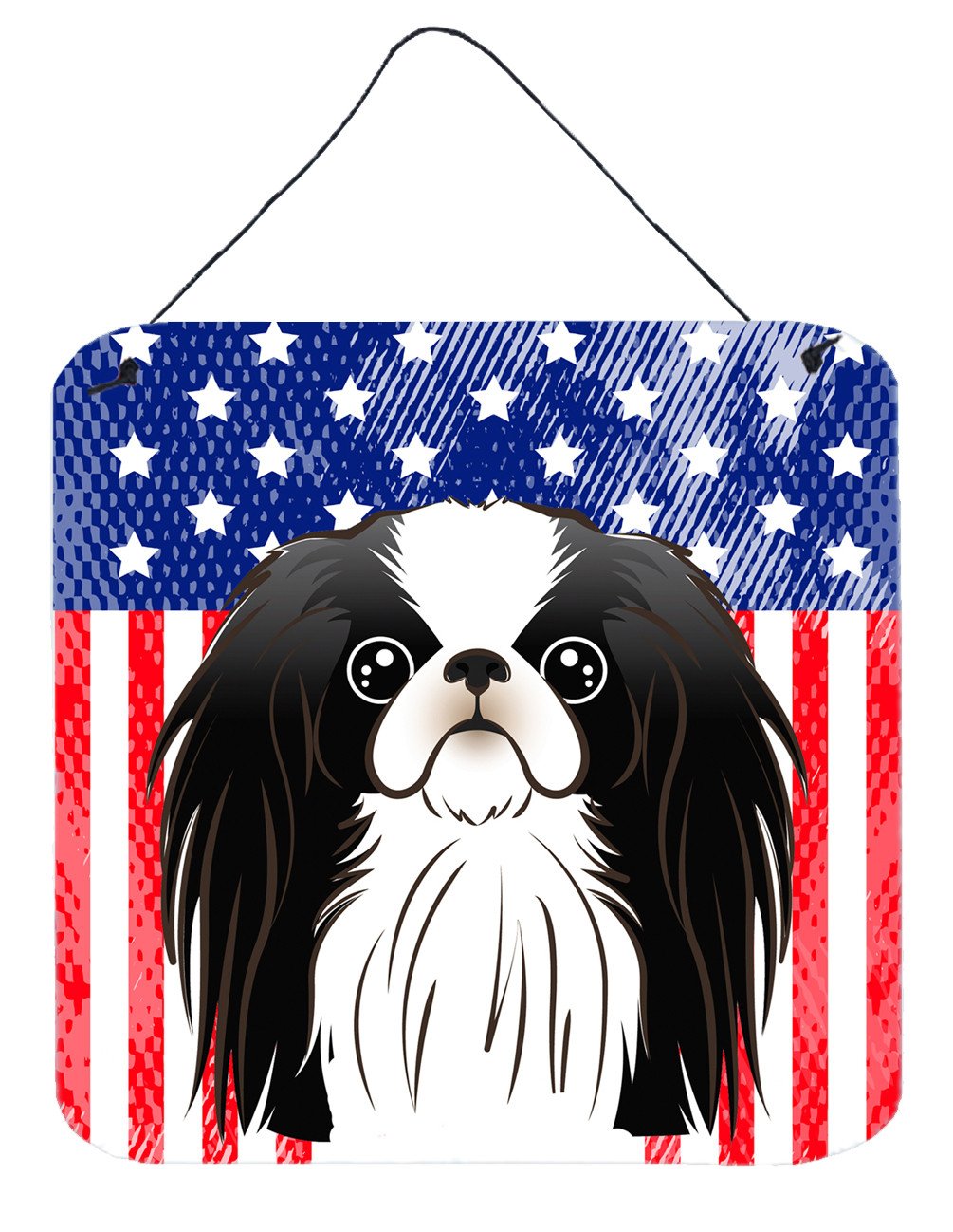 American Flag and Japanese Chin Wall or Door Hanging Prints BB2160DS66 by Caroline&#39;s Treasures