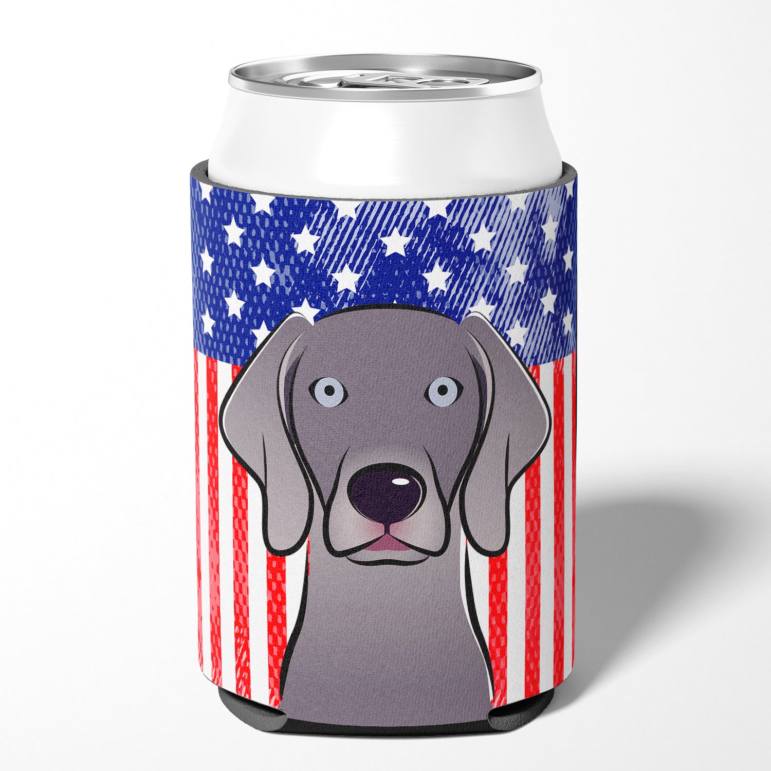 American Flag and Weimaraner Can or Bottle Hugger BB2161CC