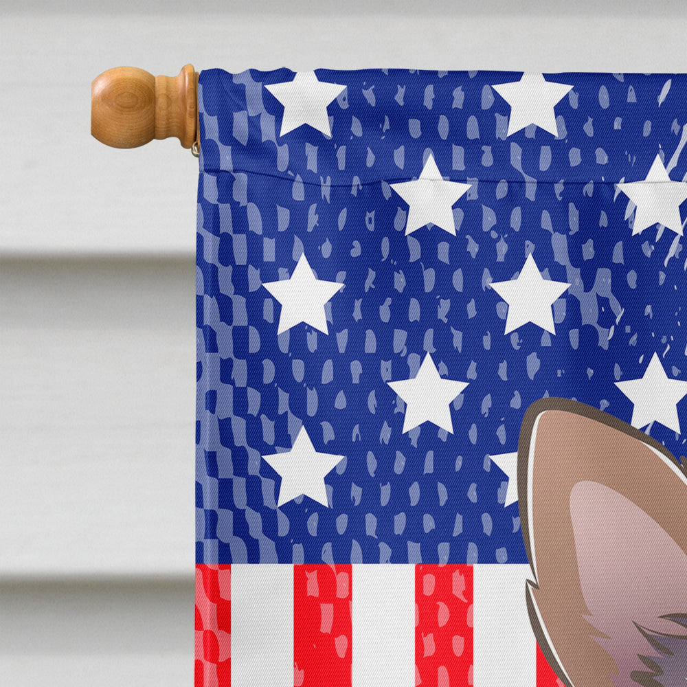 God Bless American Flag with Yorkie Puppy Flag Canvas House Size BB2162CHF