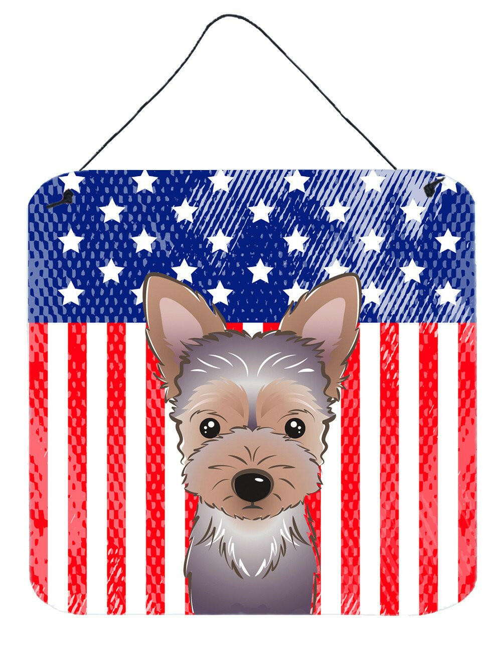 American Flag and Yorkie Puppy Wall or Door Hanging Prints BB2162DS66 by Caroline&#39;s Treasures