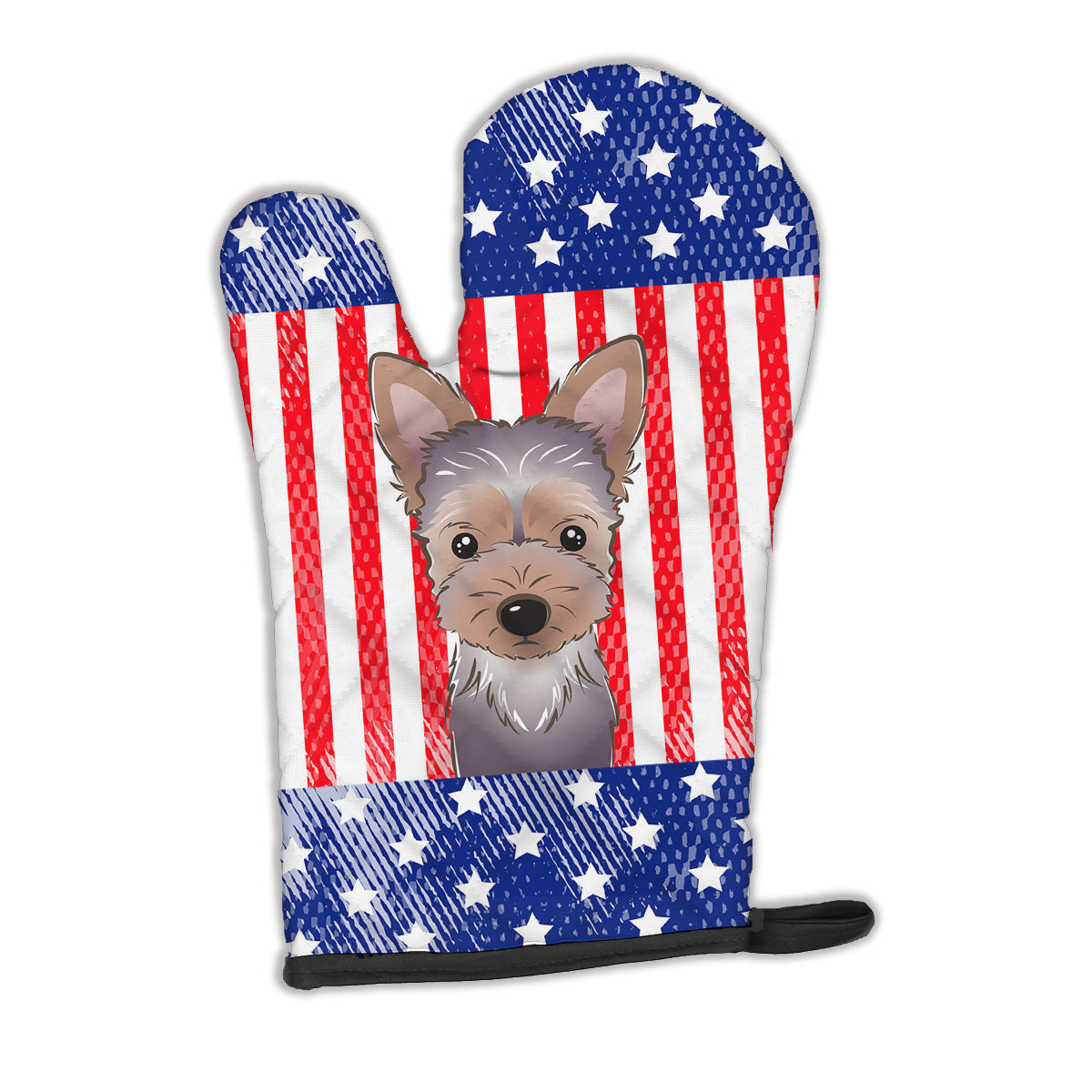 American Flag and Yorkie Puppy Oven Mitt BB2162OVMT  the-store.com.