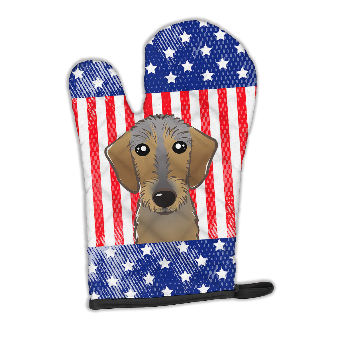 American Flag and Wirehaired Dachshund Oven Mitt BB2163OVMT  the-store.com.