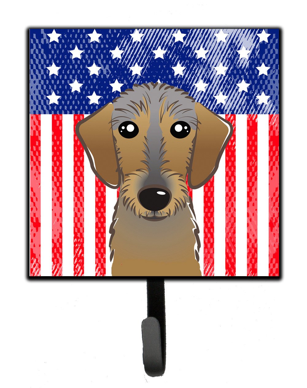 American Flag and Wirehaired Dachshund Leash or Key Holder BB2163SH4 by Caroline&#39;s Treasures