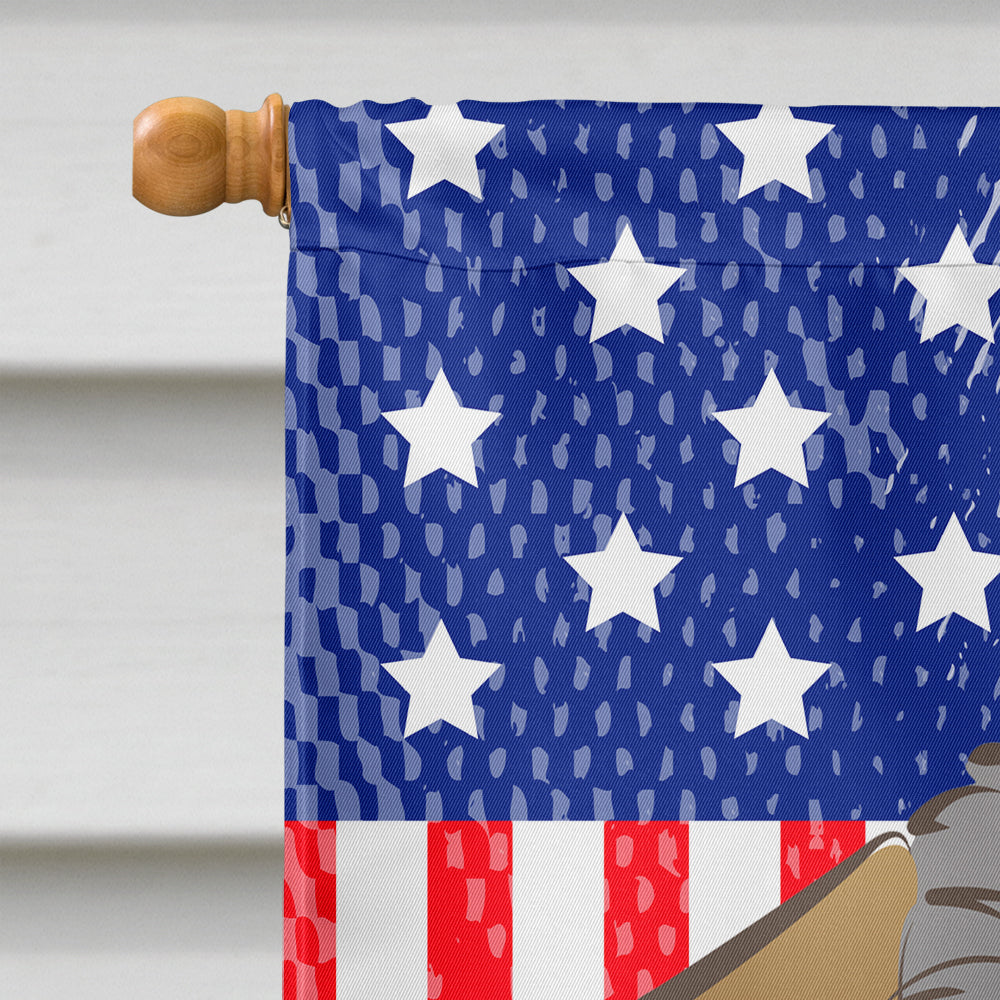 God Bless American Flag with Chocolate Labrador Flag Canvas House Size BB2164CHF