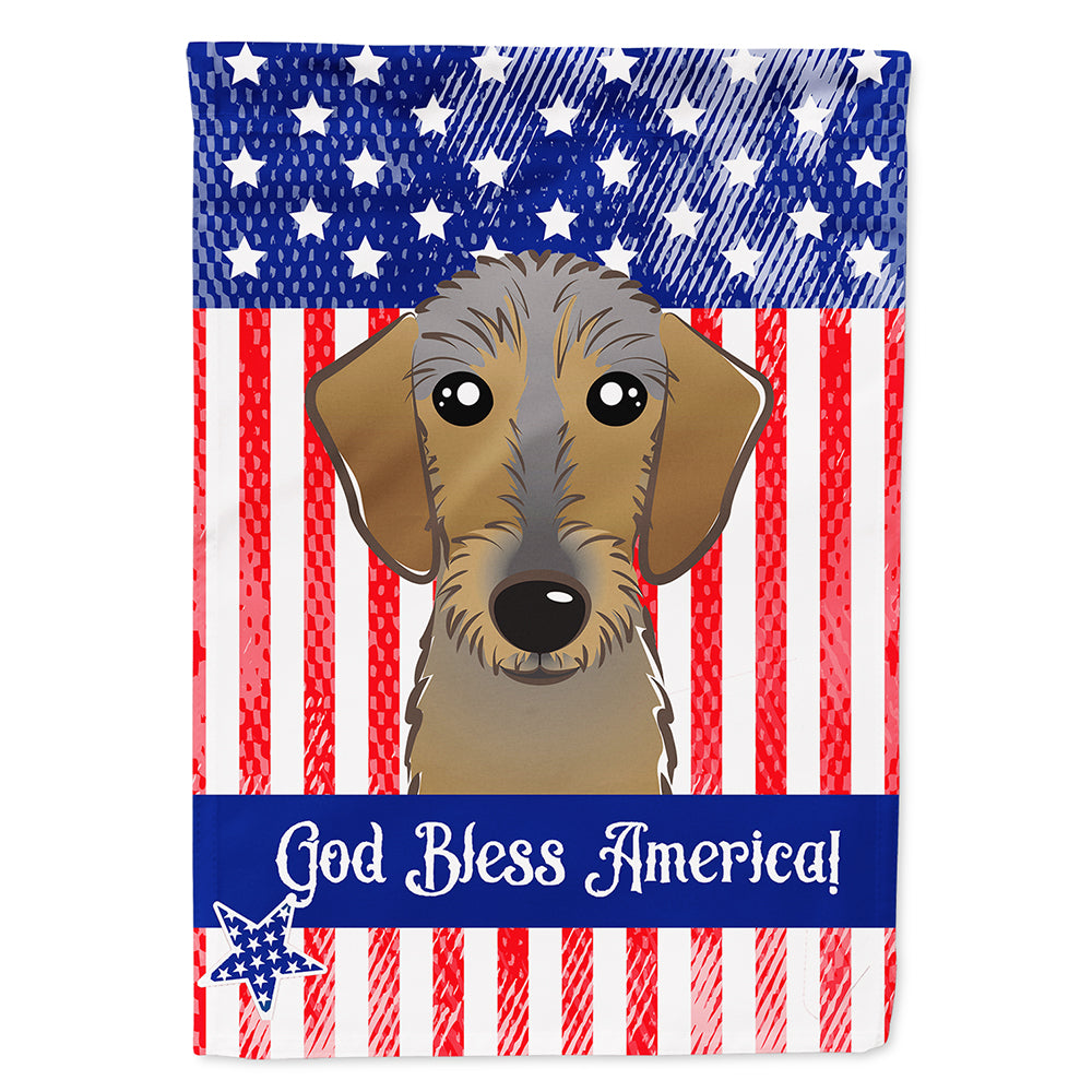 God Bless American Flag with Chocolate Labrador Flag Canvas House Size BB2164CHF