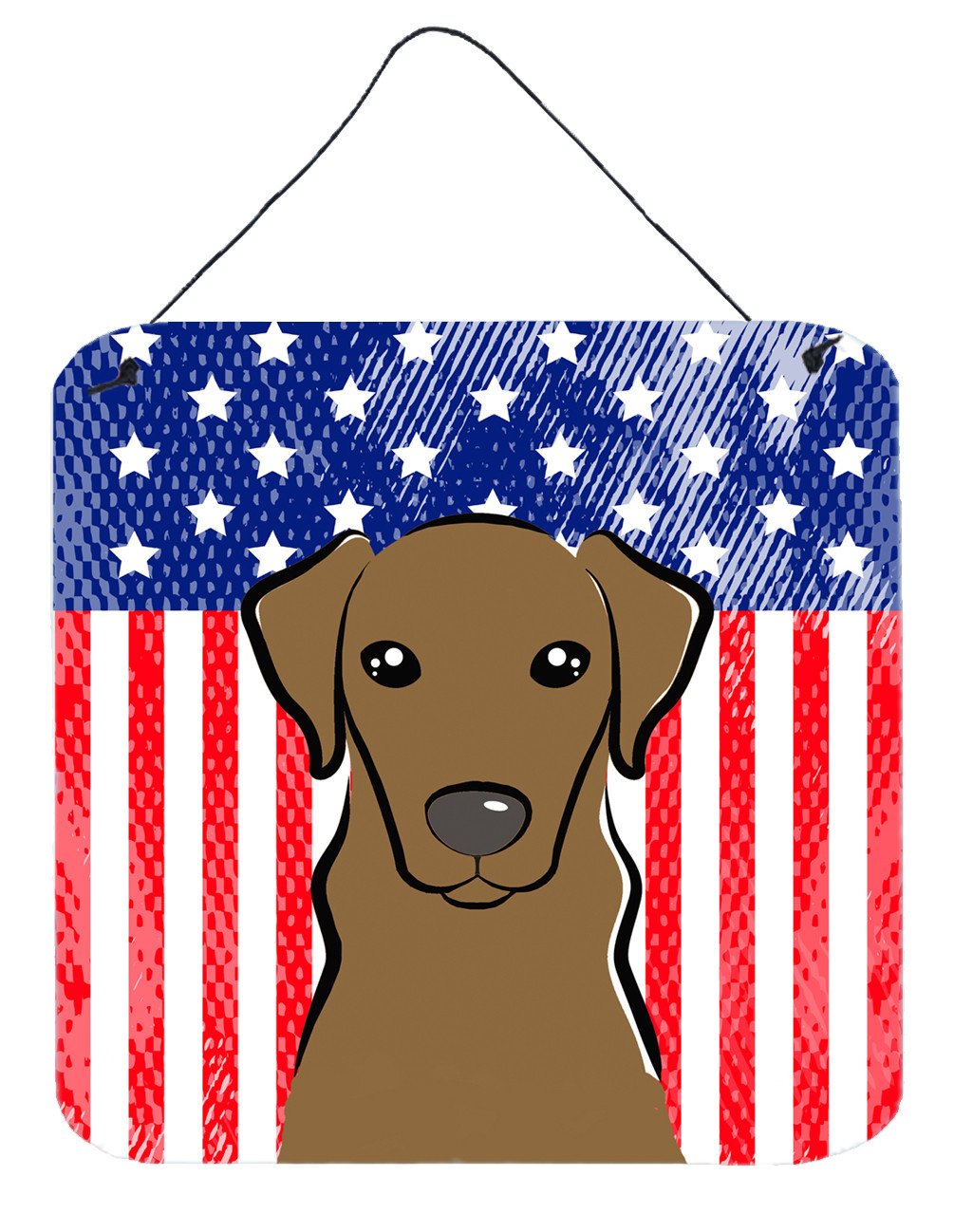 American Flag and Chocolate Labrador Wall or Door Hanging Prints BB2164DS66 by Caroline&#39;s Treasures