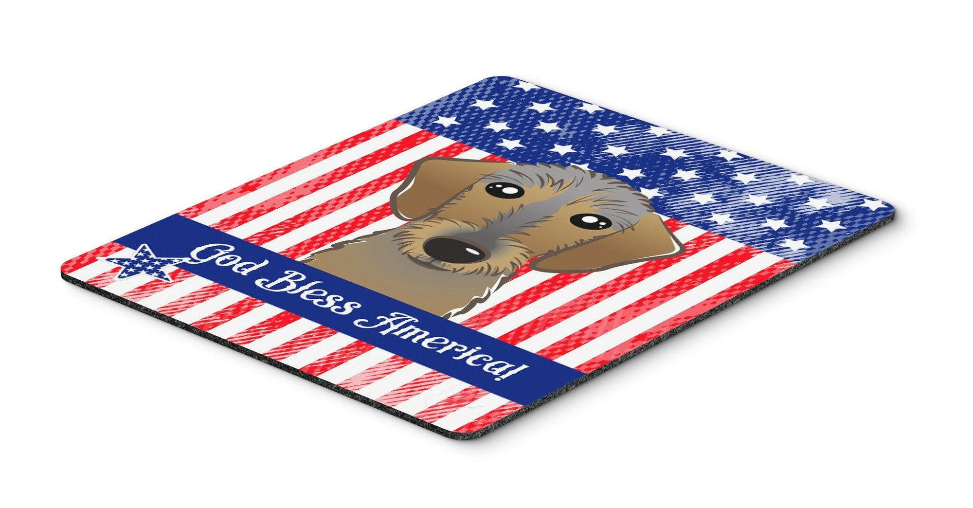 God Bless American Flag with Chocolate Labrador Mouse Pad, Hot Pad or Trivet BB2164MP by Caroline's Treasures