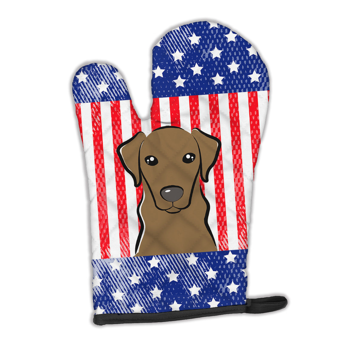 American Flag and Chocolate Labrador Oven Mitt BB2164OVMT  the-store.com.