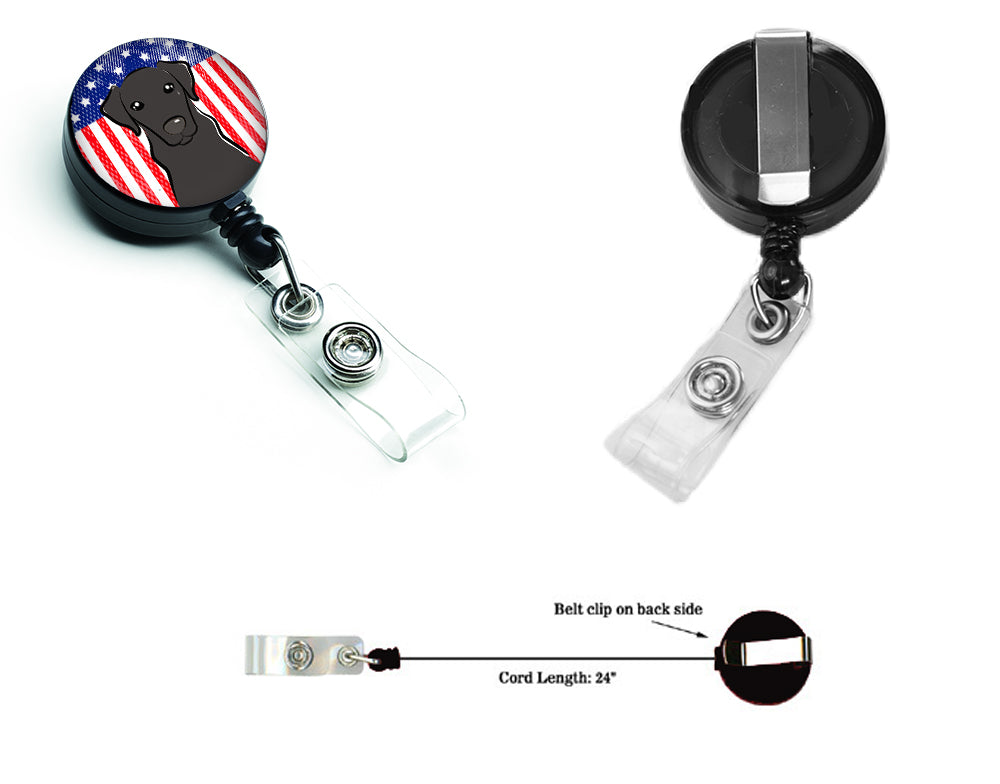 American Flag and Black Labrador Retractable Badge Reel BB2165BR