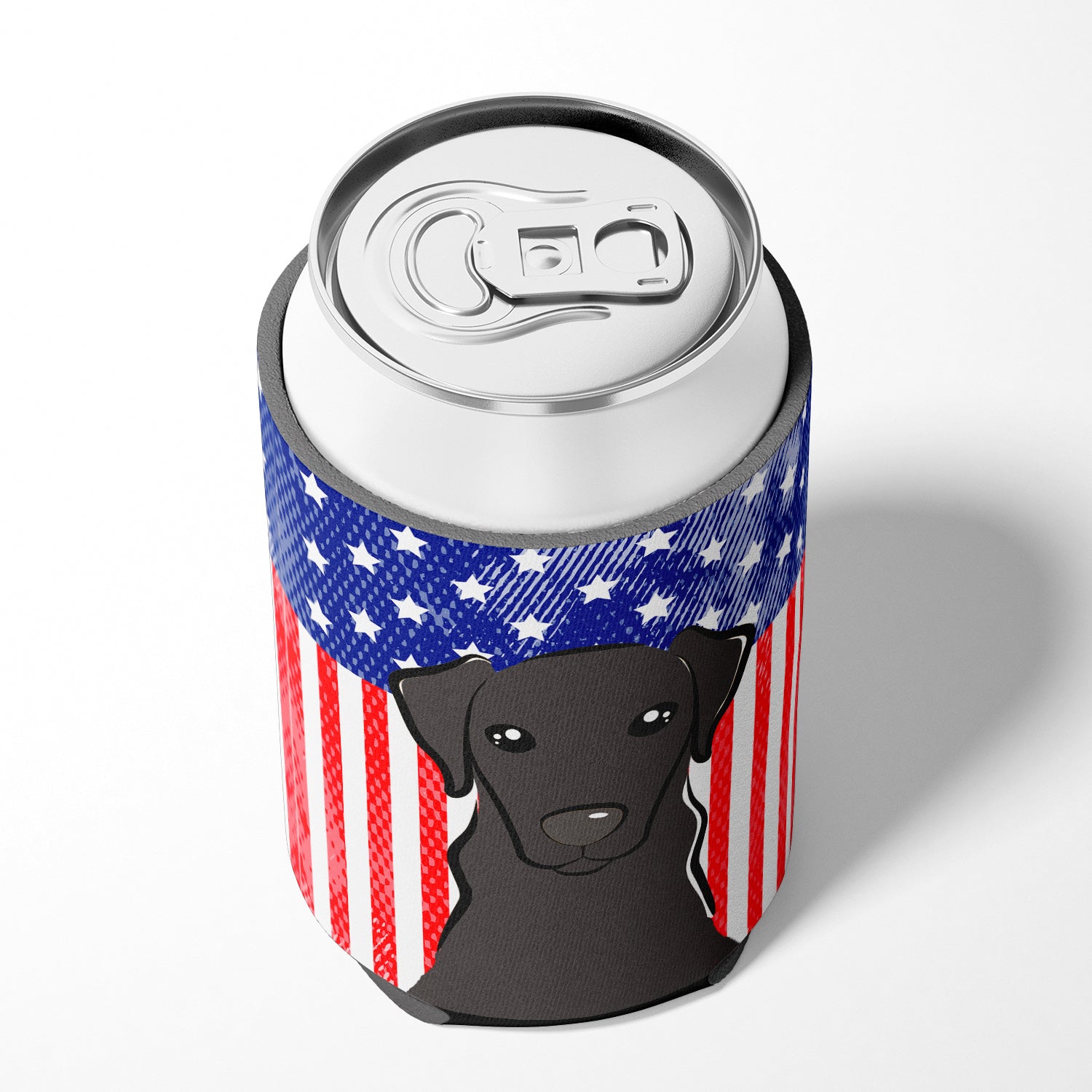 American Flag and Black Labrador Can or Bottle Hugger BB2165CC