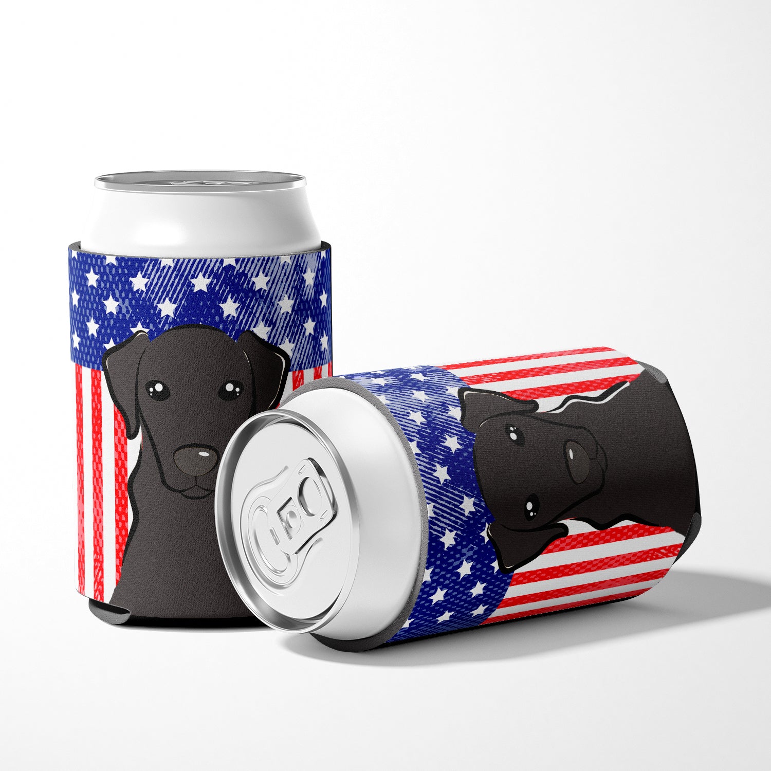 American Flag and Black Labrador Can or Bottle Hugger BB2165CC.