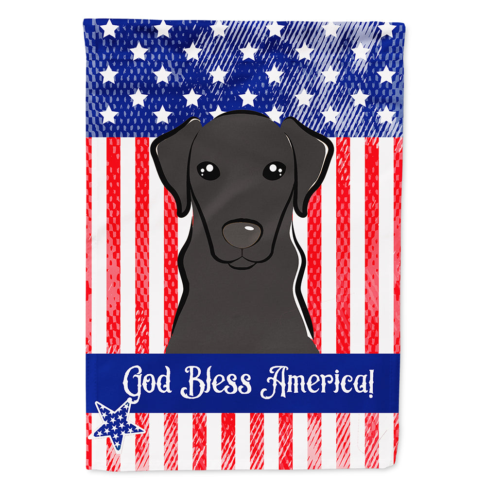 God Bless American Flag with Black Labrador Flag Canvas House Size BB2165CHF