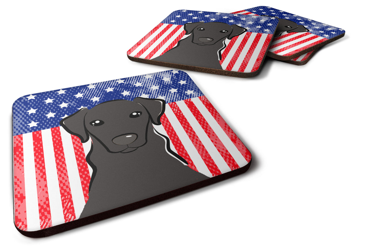 American Flag and Black Labrador Foam Coaster Set of 4 - the-store.com