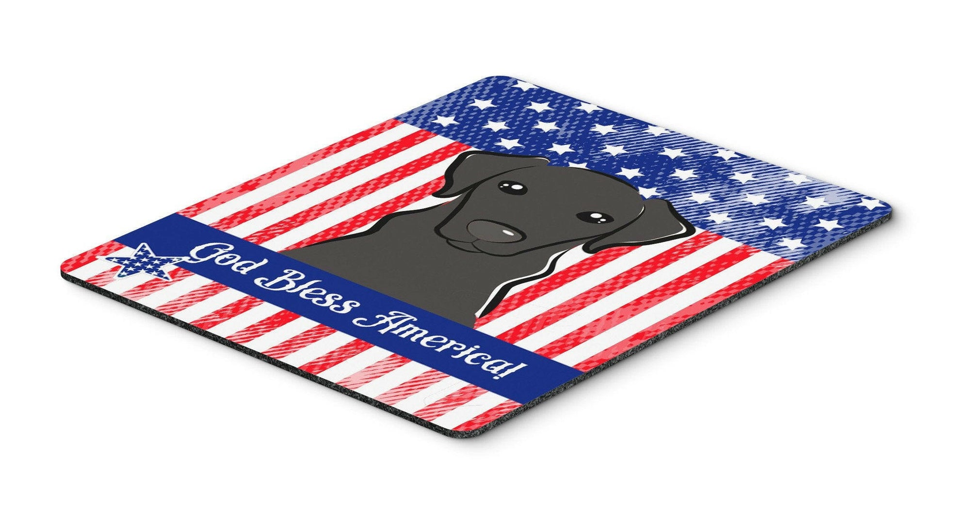 God Bless American Flag with Black Labrador Mouse Pad, Hot Pad or Trivet BB2165MP by Caroline's Treasures