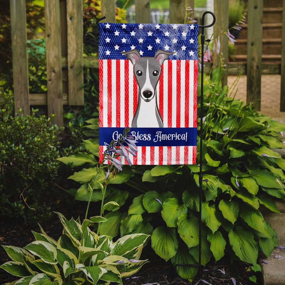 God Bless American Flag with Italian Greyhound Flag Garden Size BB2166GF