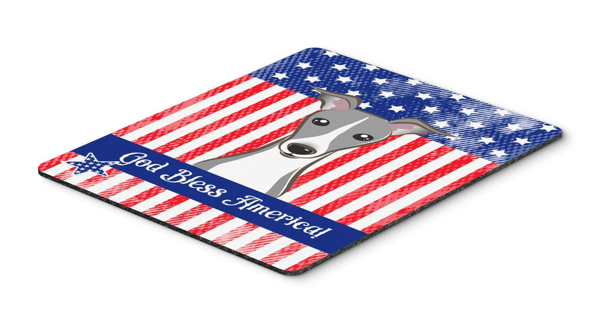 God Bless American Flag with Italian Greyhound Mouse Pad, Hot Pad or Trivet BB2166MP by Caroline&#39;s Treasures