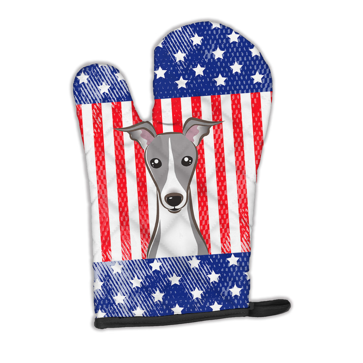 American Flag and Italian Greyhound Oven Mitt BB2166OVMT