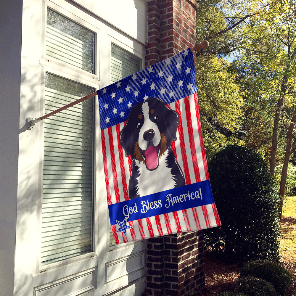 God Bless American Flag with Bernese Mountain Dog Flag Canvas House Size BB2167CHF  the-store.com.