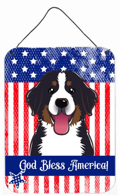 God Bless American Flag with Bernese Mountain Dog Wall or Door Hanging Prints BB2167DS1216 by Caroline&#39;s Treasures