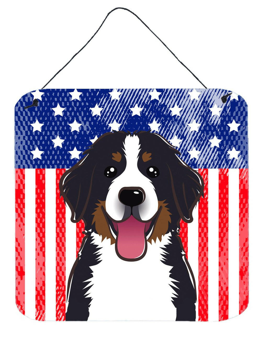 American Flag and Bernese Mountain Dog Wall or Door Hanging Prints BB2167DS66 by Caroline&#39;s Treasures