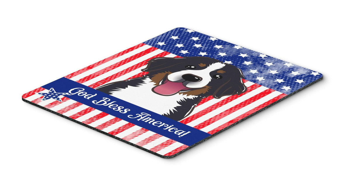God Bless American Flag with Bernese Mountain Dog Mouse Pad, Hot Pad or Trivet BB2167MP by Caroline&#39;s Treasures
