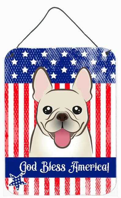 God Bless American Flag with French Bulldog Wall or Door Hanging Prints BB2168DS1216 by Caroline's Treasures