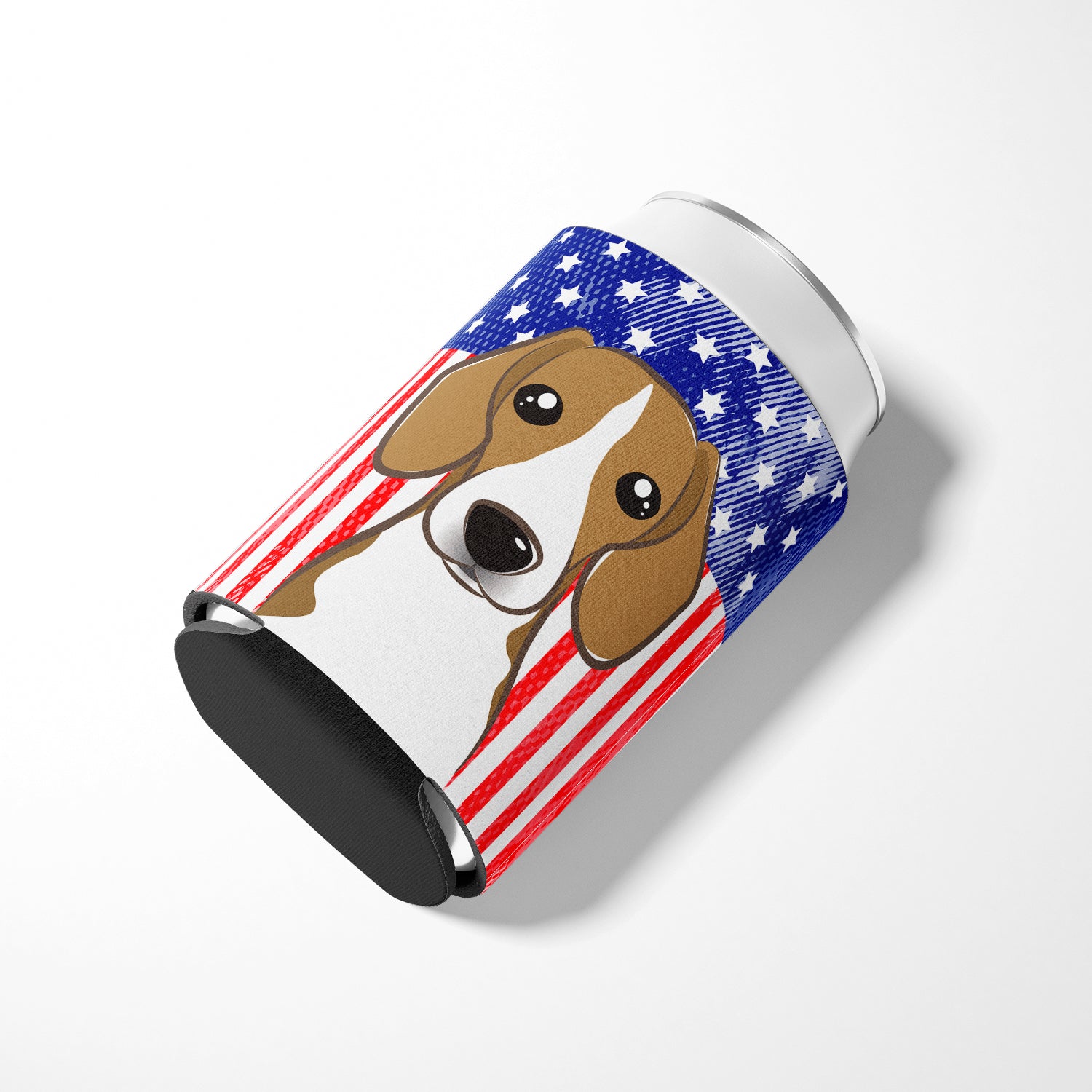 American Flag and Beagle Can or Bottle Hugger BB2169CC
