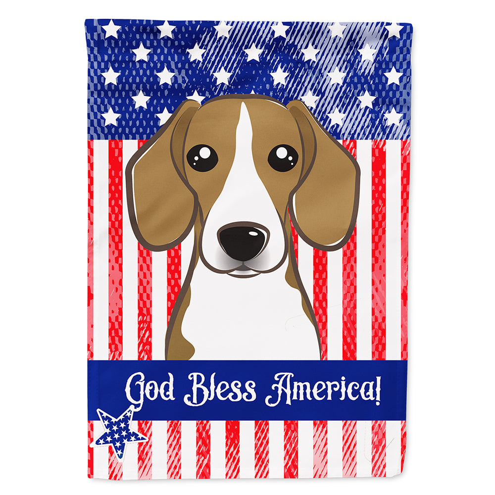 God Bless American Flag with Beagle Flag Canvas House Size BB2169CHF