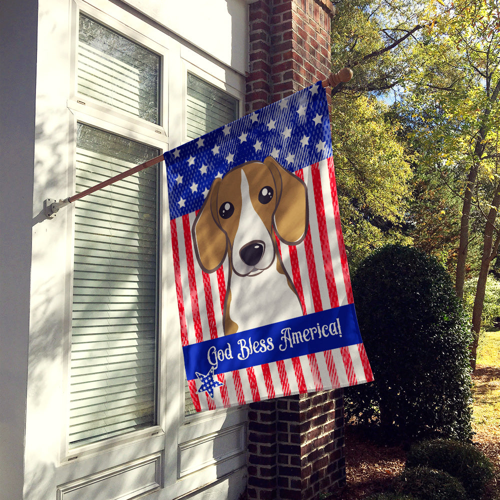 God Bless American Flag with Beagle Flag Canvas House Size BB2169CHF  the-store.com.