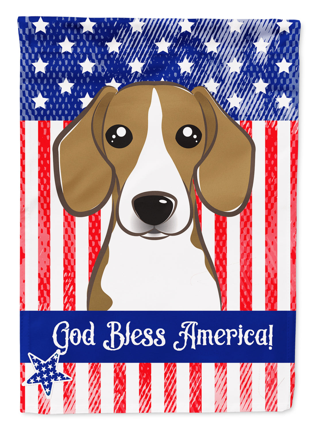 God Bless American Flag with Beagle Flag Garden Size BB2169GF.