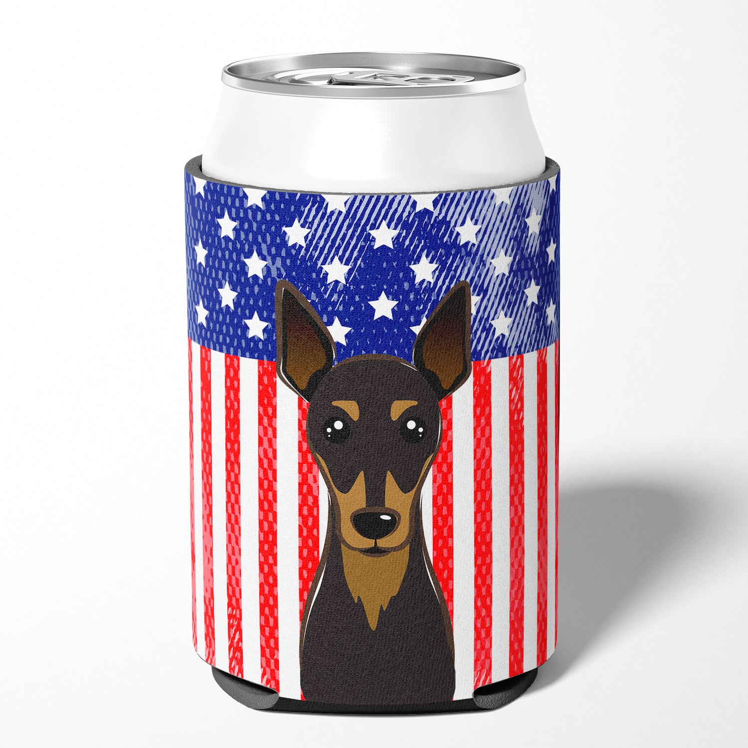 American Flag and Min Pin Can or Bottle Hugger BB2170CC.