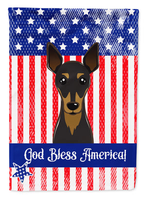 God Bless American Flag with Min Pin Flag Garden Size BB2170GF