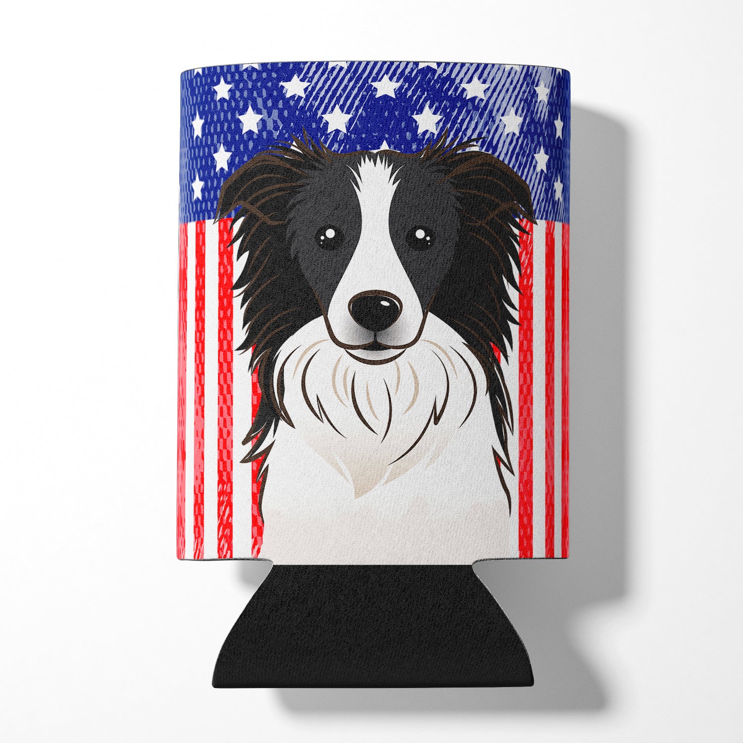 American Flag and Border Collie Can or Bottle Hugger BB2171CC.
