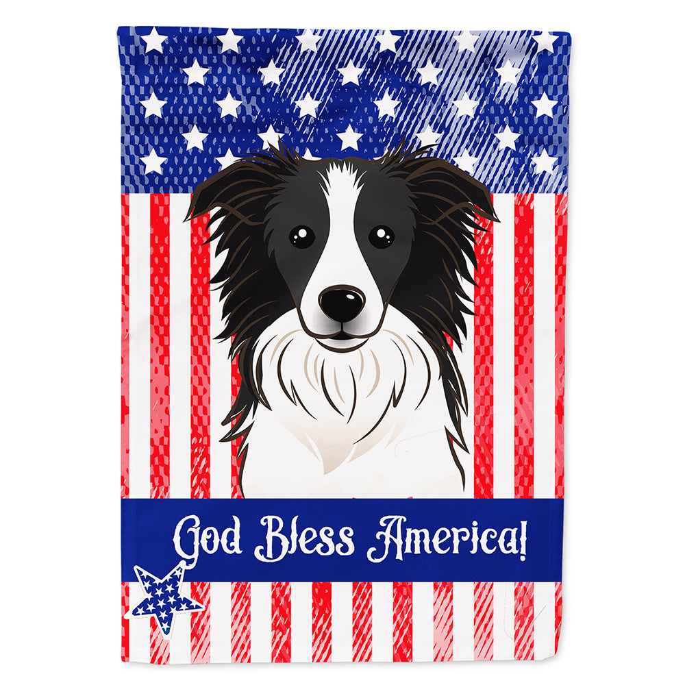 God Bless American Flag with Border Collie Flag Canvas House Size BB2171CHF  the-store.com.