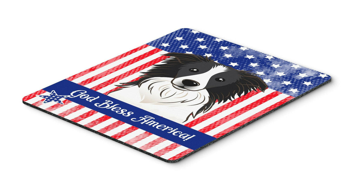 God Bless American Flag with Border Collie Mouse Pad, Hot Pad or Trivet BB2171MP by Caroline&#39;s Treasures