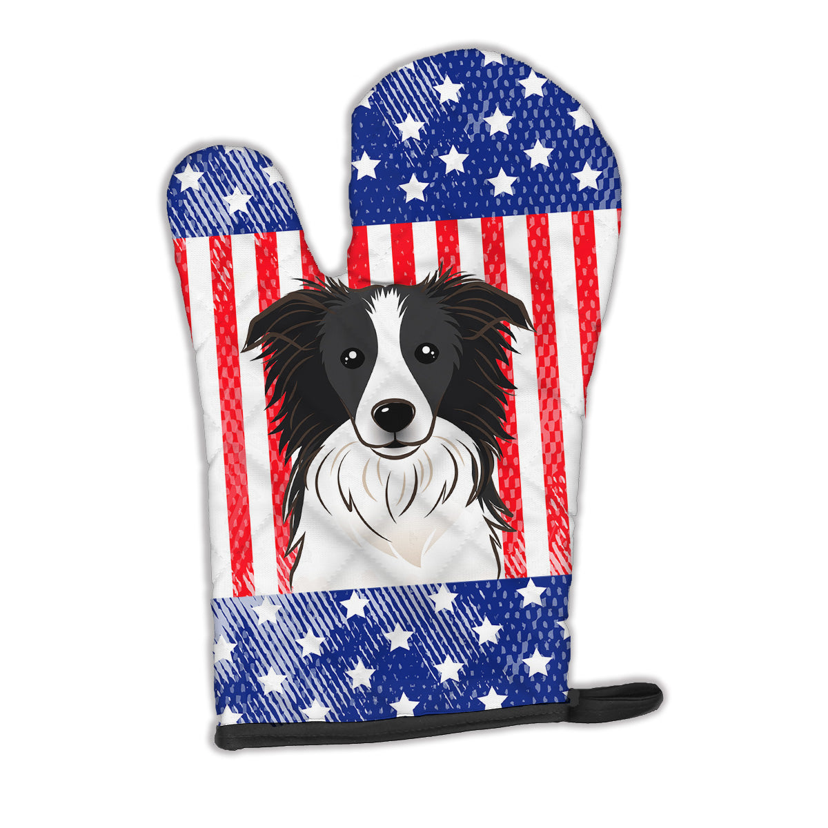 American Flag and Border Collie Oven Mitt BB2171OVMT