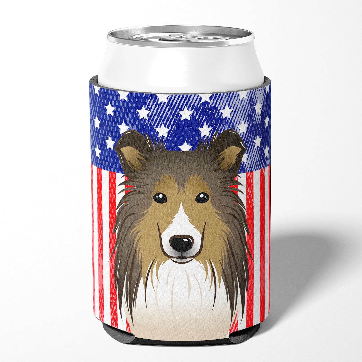 American Flag and Sheltie Can or Bottle Hugger BB2172CC