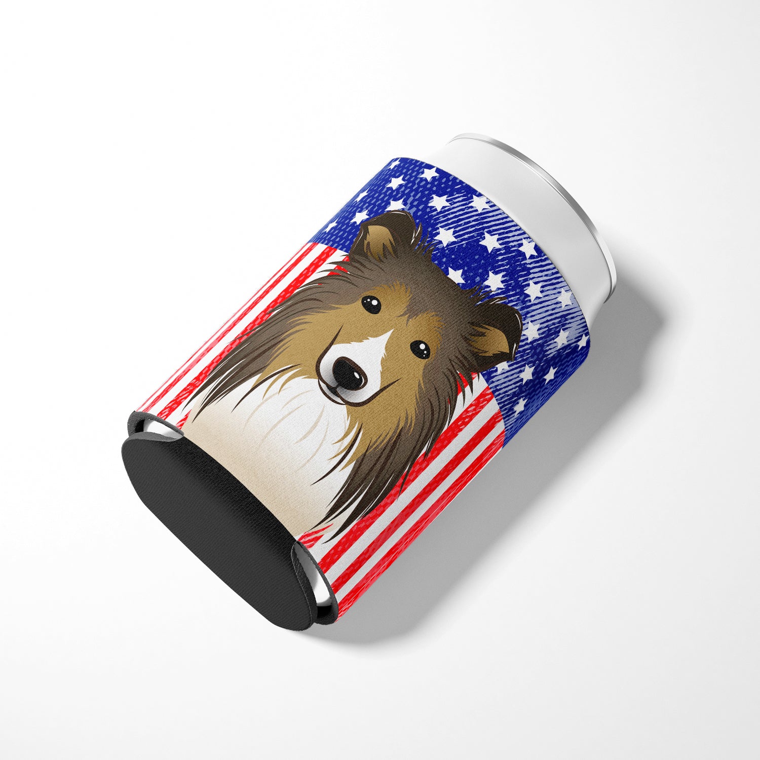 American Flag and Sheltie Can or Bottle Hugger BB2172CC.