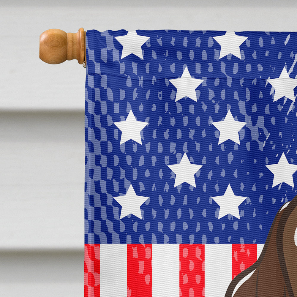 God Bless American Flag with Basset Hound Flag Canvas House Size BB2173CHF  the-store.com.