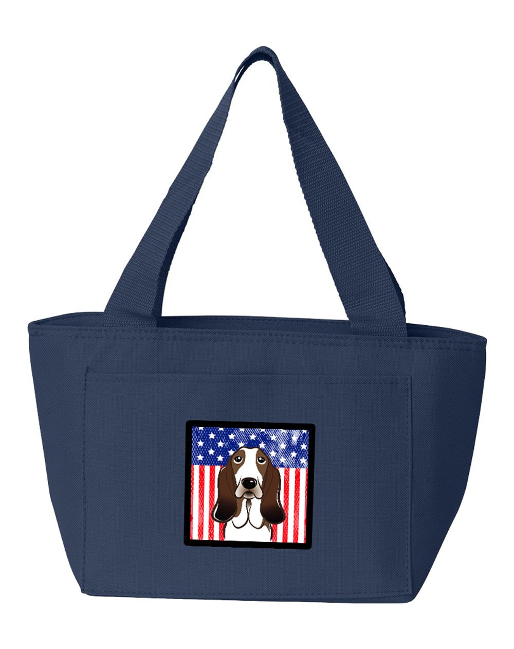 American Flag and Basset Hound Lunch Bag BB2173NA-8808 by Caroline&#39;s Treasures