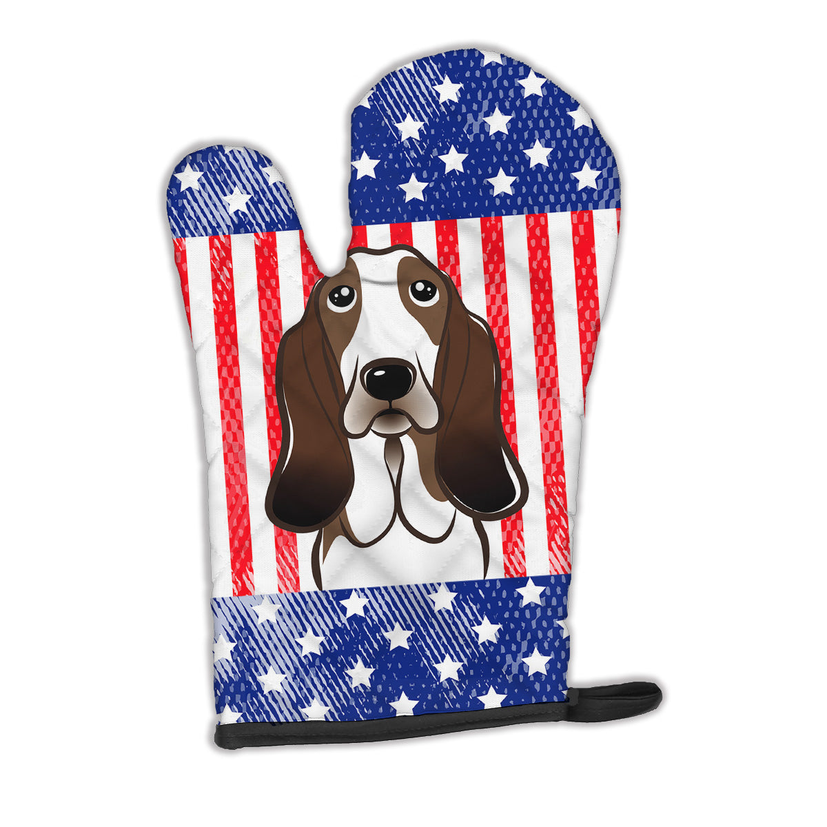 American Flag and Basset Hound Oven Mitt BB2173OVMT  the-store.com.