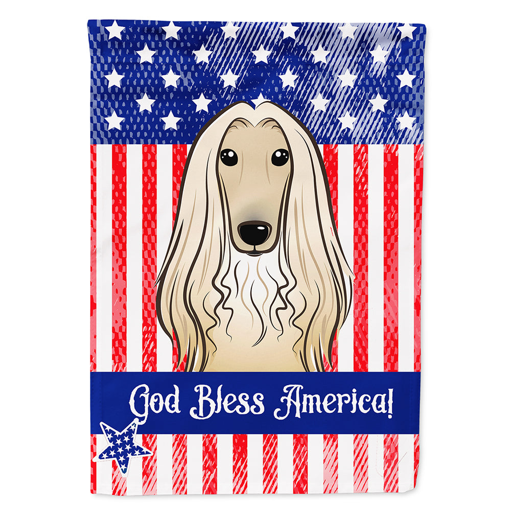 God Bless American Flag with Afghan Hound Flag Canvas House Size BB2174CHF