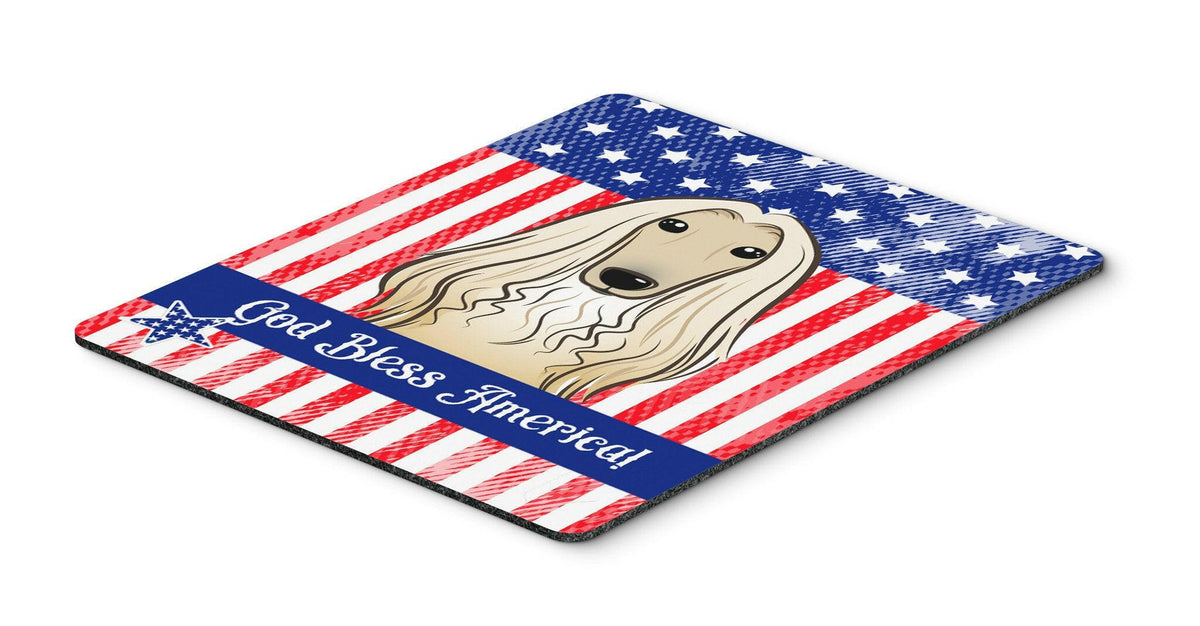 God Bless American Flag with Afghan Hound Mouse Pad, Hot Pad or Trivet BB2174MP by Caroline&#39;s Treasures