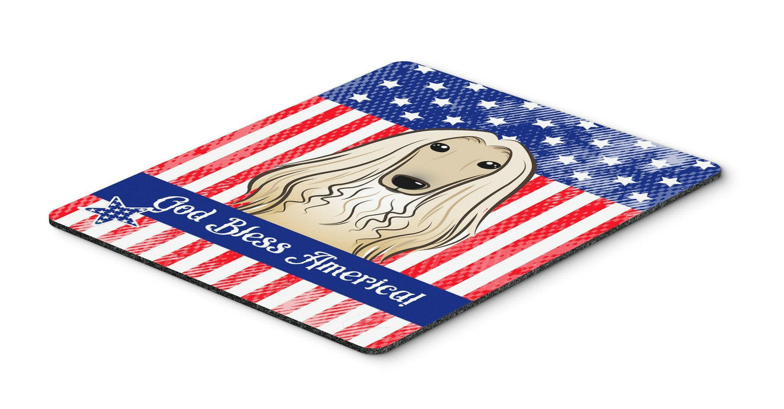 God Bless American Flag with Afghan Hound Mouse Pad, Hot Pad or Trivet BB2174MP by Caroline's Treasures